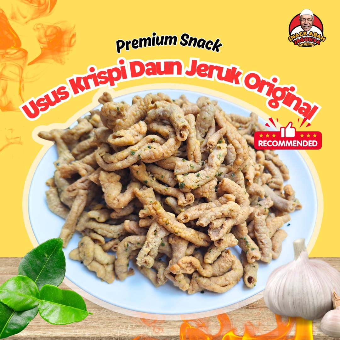Gambar KERIPIK USUS ORI  DAUN JERUK 250gr